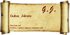 Guba János névjegykártya